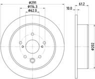 8DD 355 115-711 - Tarcza hamulcowa HELLA PAGID 