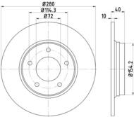 8DD 355 115-831 - Tarcza hamulcowa HELLA PAGID 