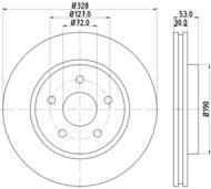 8DD 355 115-921 - Tarcza hamulcowa HELLA PAGID 