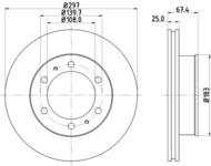 8DD 355 116-821 - Tarcza hamulcowa HELLA PAGID 