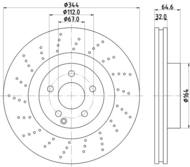 8DD 355 116-951 - Tarcza hamulcowa HELLA PAGID 