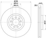 8DD 355 117-461 - Tarcza hamulcowa HELLA PAGID 