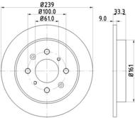 8DD 355 117-871 - Tarcza hamulcowa HELLA PAGID 