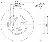 8DD 355 117-081 - Tarcza hamulcowa HELLA PAGID 