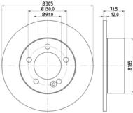 8DD 355 117-141 - Tarcza hamulcowa HELLA PAGID 