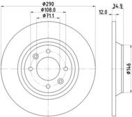 8DD 355 117-291 - Tarcza hamulcowa HELLA PAGID 