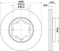 8DD 355 117-421 - Tarcza hamulcowa HELLA PAGID 