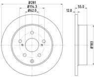 8DD 355 118-881 - Tarcza hamulcowa HELLA PAGID 