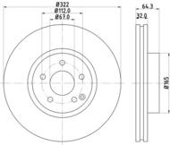 8DD 355 118-931 - Tarcza hamulcowa HELLA PAGID 