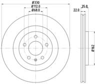 8DD 355 118-021 - Tarcza hamulcowa HELLA PAGID 