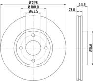 8DD 355 118-181 - Tarcza hamulcowa HELLA PAGID 