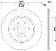 8DD 355 119-001 - Tarcza hamulcowa HELLA PAGID 