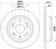 8DD 355 119-041 - Tarcza hamulcowa HELLA PAGID 