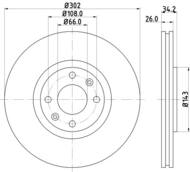 8DD 355 119-161 - Tarcza hamulcowa HELLA PAGID 