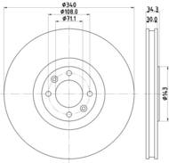 8DD 355 119-641 - Tarcza hamulcowa HELLA PAGID 