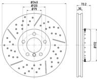 8DD 355 120-821 - Tarcza hamulcowa HELLA PAGID 