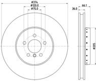 8DD 355 120-681 - Tarcza hamulcowa HELLA PAGID /L/ 