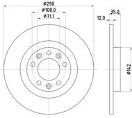 8DD 355 120-421 - Tarcza hamulcowa HELLA PAGID /tylna/ 