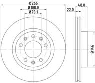 8DD 355 120-541 - Tarcza hamulcowa HELLA PAGID 