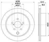 8DD 355 122-281 - Tarcza hamulcowa HELLA PAGID 