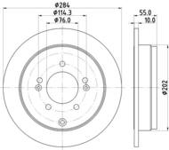 8DD 355 122-291 - Tarcza hamulcowa HELLA PAGID /tylna/ 