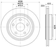 8DD 355 122-511 - Tarcza hamulcowa HELLA PAGID 