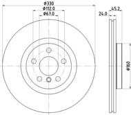 8DD 355 122-641 - Tarcza hamulcowa HELLA PAGID 