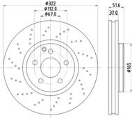 8DD 355 122-911 - Tarcza hamulcowa HELLA PAGID 