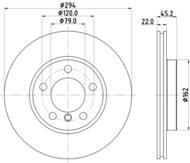 8DD 355 122-931 - Tarcza hamulcowa HELLA PAGID 