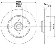 8DD 355 123-261 - Tarcza hamulcowa HELLA PAGID 