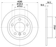 8DD 355 123-001 - Tarcza hamulcowa HELLA PAGID /tylna/ 