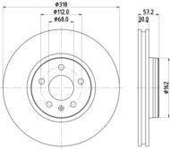 8DD 355 125-181 - Tarcza hamulcowa HELLA PAGID 