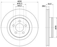 8DD 355 125-441 - Tarcza hamulcowa HELLA PAGID 