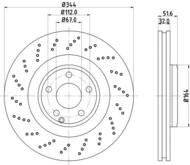 8DD 355 126-381 - Tarcza hamulcowa HELLA PAGID 