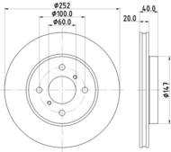 8DD 355 126-621 - Tarcza hamulcowa HELLA PAGID 