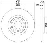 8DD 355 126-731 - Tarcza hamulcowa HELLA PAGID 