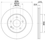 8DD 355 127-121 - Tarcza hamulcowa HELLA PAGID 