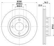 8DD 355 127-131 - Tarcza hamulcowa HELLA PAGID 