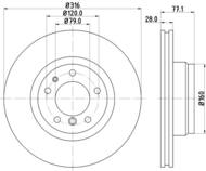 8DD 355 127-161 - Tarcza hamulcowa HELLA PAGID 