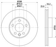 8DD 355 127-221 - Tarcza hamulcowa HELLA PAGID 