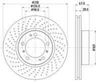 8DD 355 127-501 - Tarcza hamulcowa HELLA PAGID 