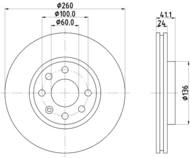 8DD 355 127-731 - Tarcza hamulcowa HELLA PAGID 