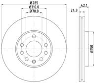 8DD 355 127-841 - Tarcza hamulcowa HELLA PAGID 