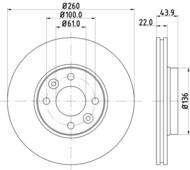 8DD 355 127-881 - Tarcza hamulcowa HELLA PAGID 