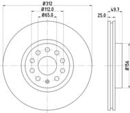 8DD 355 127-971 - Tarcza hamulcowa HELLA PAGID 