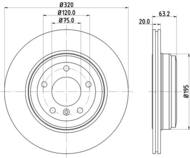 8DD 355 128-121 - Tarcza hamulcowa HELLA PAGID 