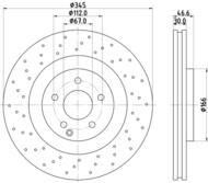 8DD 355 128-141 - Tarcza hamulcowa HELLA PAGID 