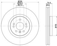 8DD 355 128-581 - Tarcza hamulcowa HELLA PAGID 