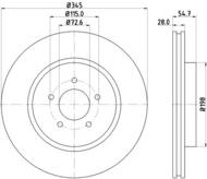 8DD 355 128-961 - Tarcza hamulcowa HELLA PAGID 