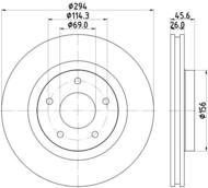 8DD 355 129-041 - Tarcza hamulcowa HELLA PAGID 